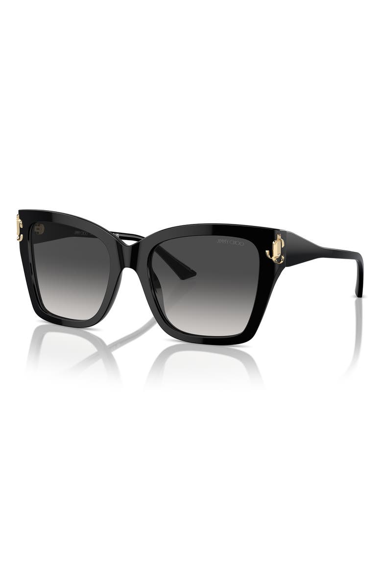 Jimmy Choo 54mm Square Sunglasses, Alternate, color, Black / Gradient Grey