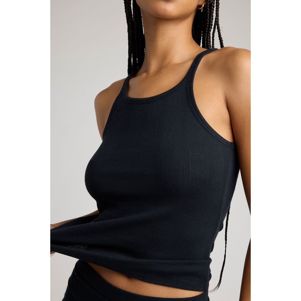 Negative Underwear Pointelle Baby Tee In Black