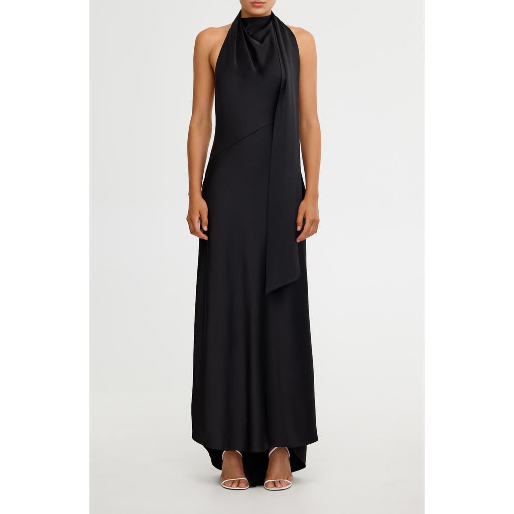 Significant Other Adriana Open Back Satin Halter Gown