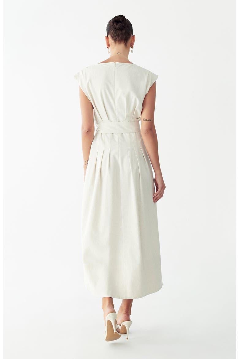 Lecia Midi Dress, Alternate, color, Natural
