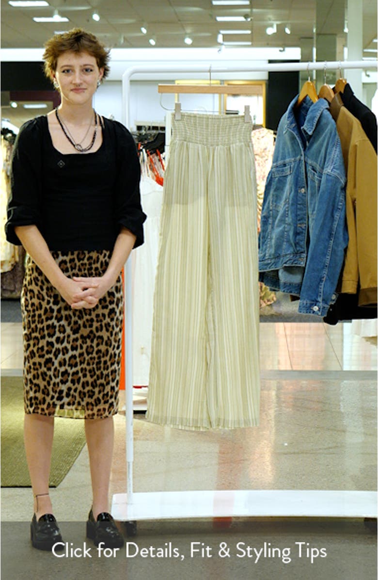 New Waves Stripe Smock Waist Cotton Gauze Pants, sales video thumbnail