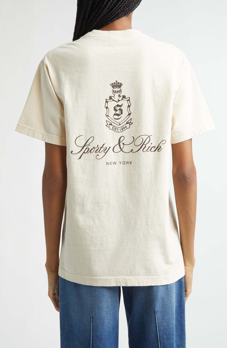 Sporty & Rich Vendome Cotton T-Shirt, Alternate, color, Ecru
