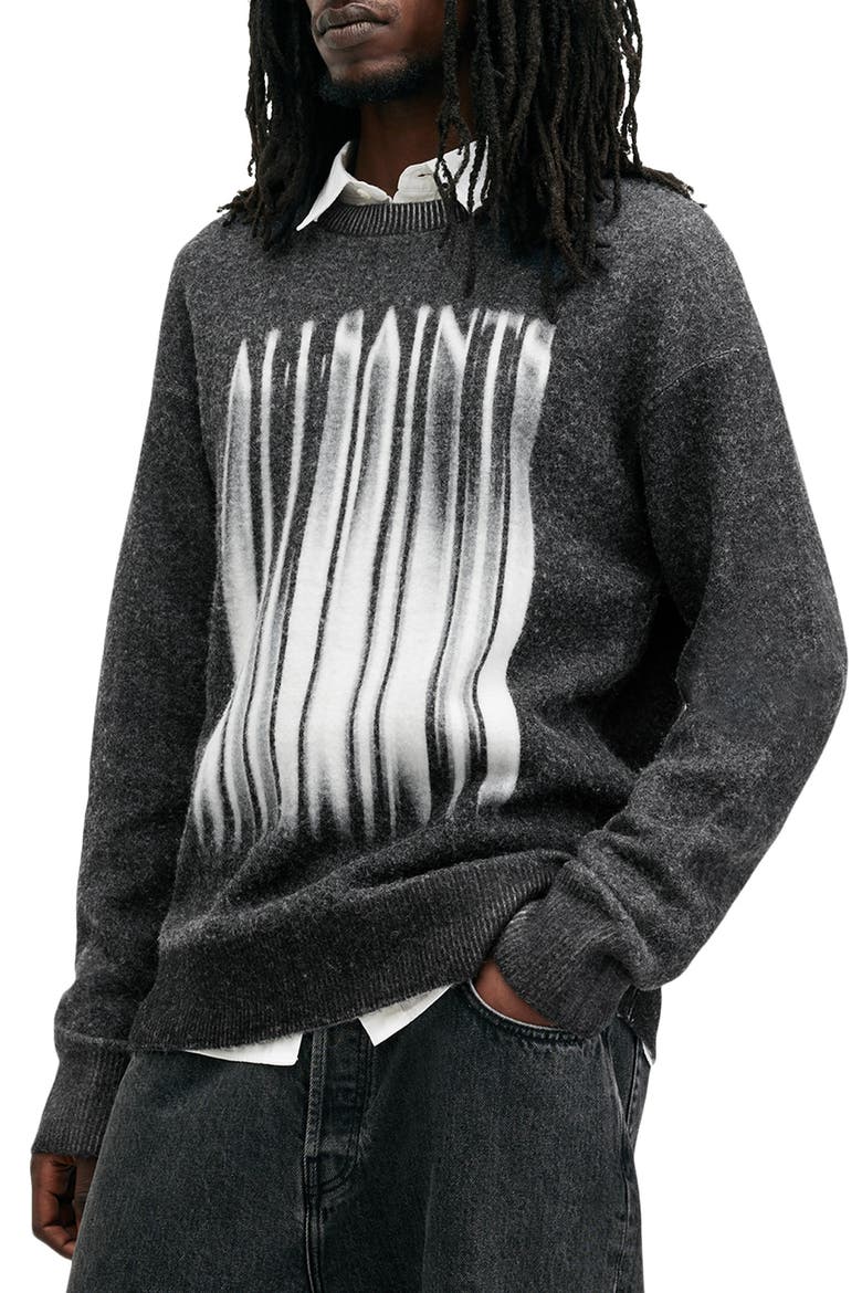 Fayde Logo Alpaca & Wool Blend Sweater, Alternate, color, WASHED BLACK