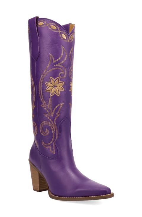 womens purple dress boots Platform Flower Violet – Dandelie jeans and dresses and skirts for a fashion look L 175-572 OLD GRINGO NEVADA