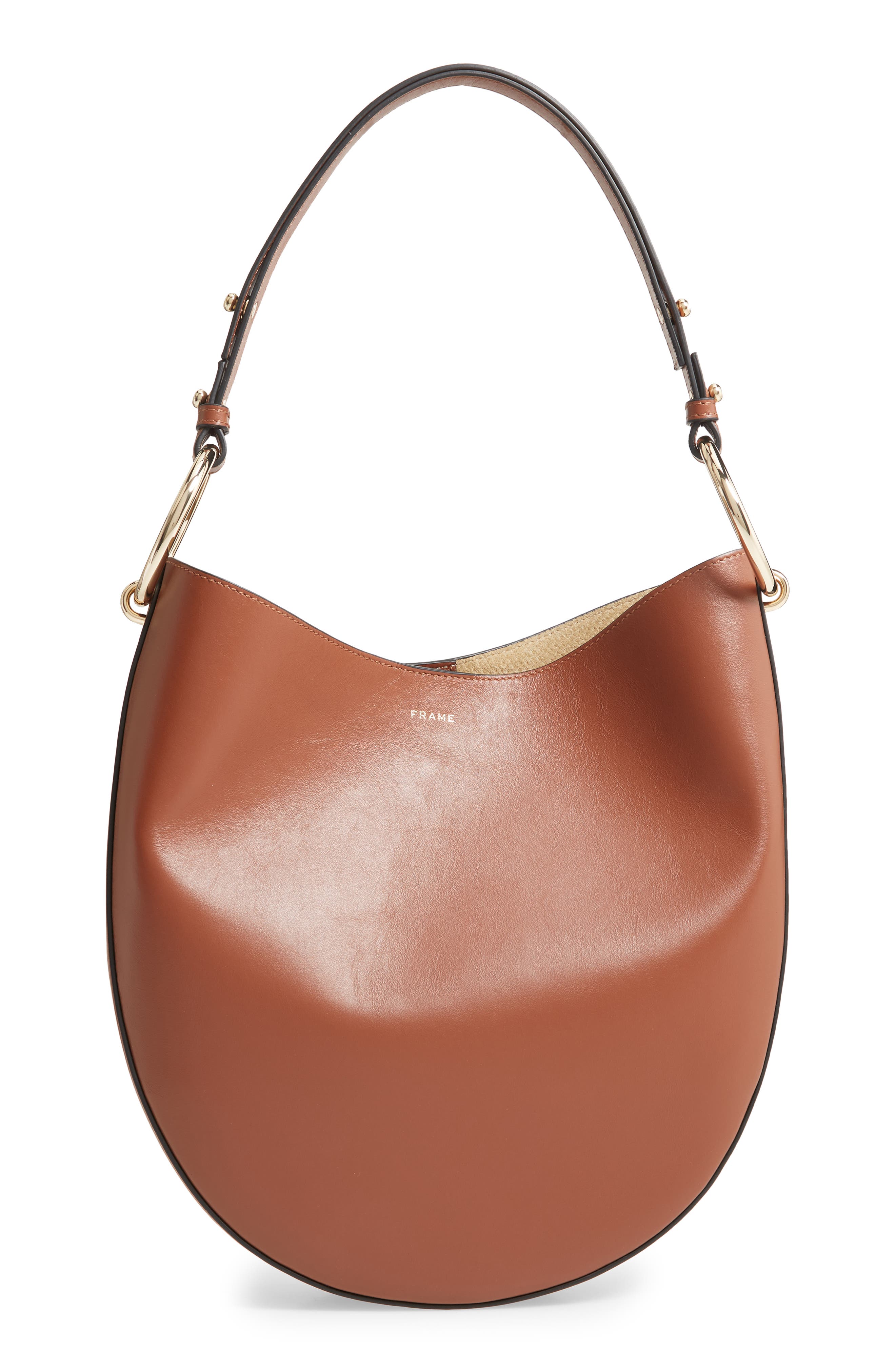 Le Switch Leather Hobo Bag, Main, color, SADDLE