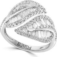EFFY Crisscross Baguette Diamond Ring in White Gold