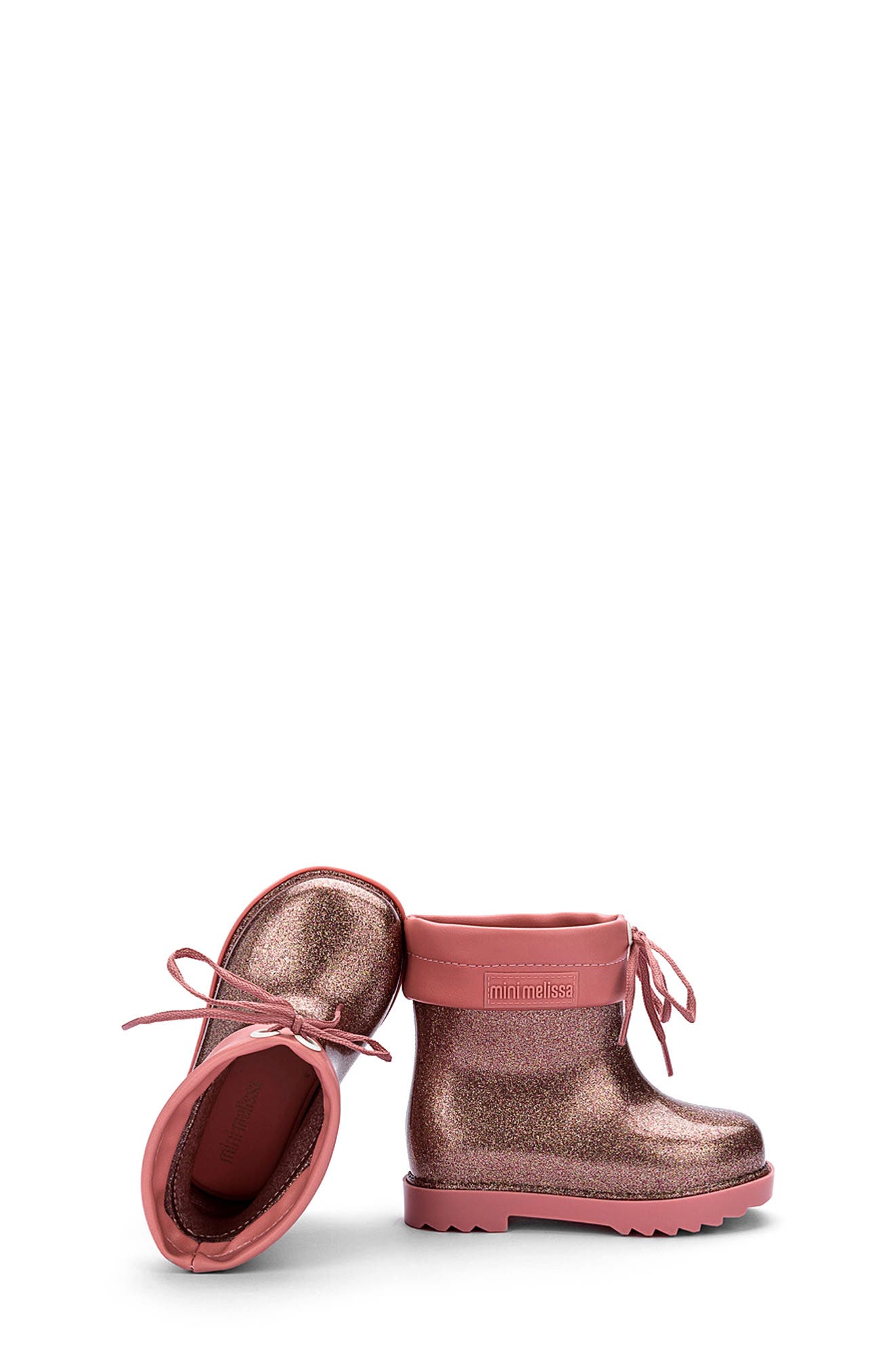 Glitter Water Resistant Rain Bootie, Alternate, color, PINK RAIN