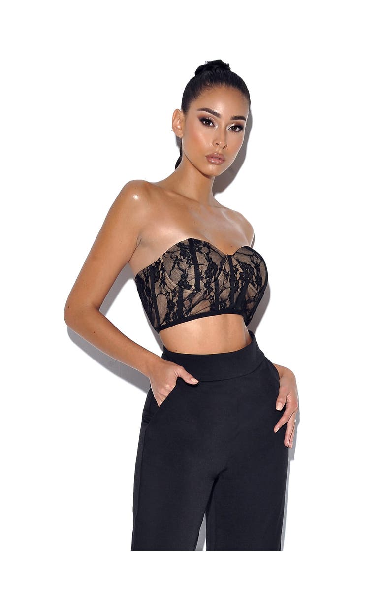 Miss Circle New Romance Bralette Lace Corset top, Alternate, color, Black