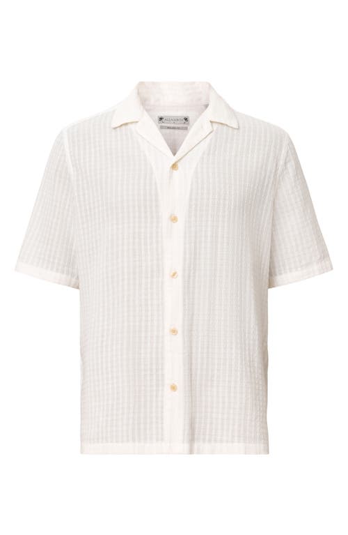 Shop Allsaints Shaw Short Sleeve Button-up Shirt In White