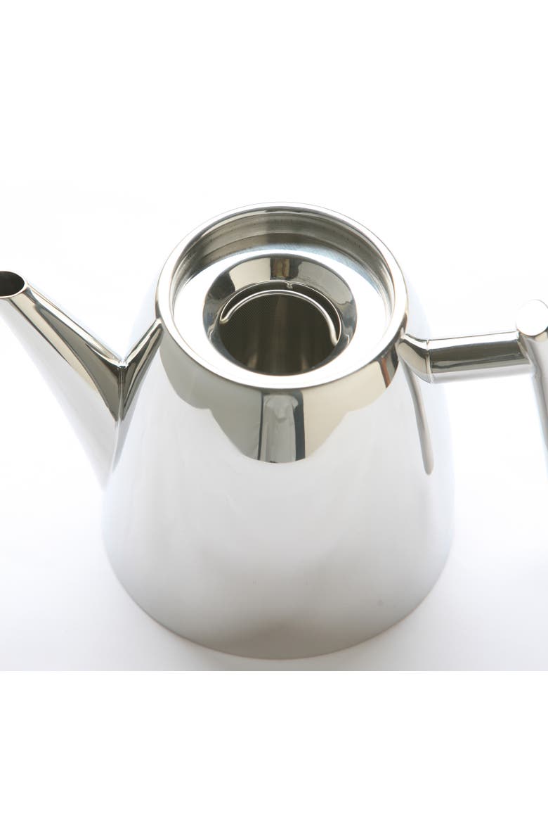 Primo 18/10 Stainless Steel Teapot with Infuser, Mirror Finish, 34 oz, Alternate, color, Silver