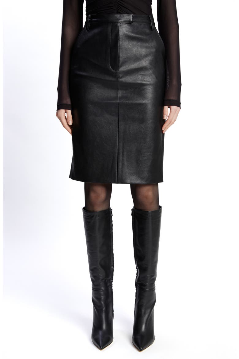 Phenix Faux Leather Pencil Skirt, Main, color, BLACK