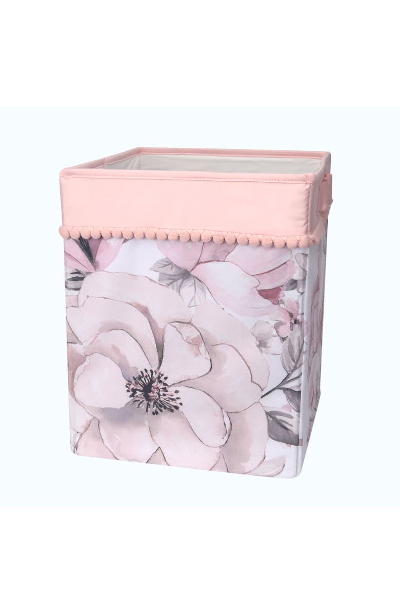 Lambs & Ivy Signature Botanical Baby Watercolor Floral Storage/Hamper, Main, color, Pink