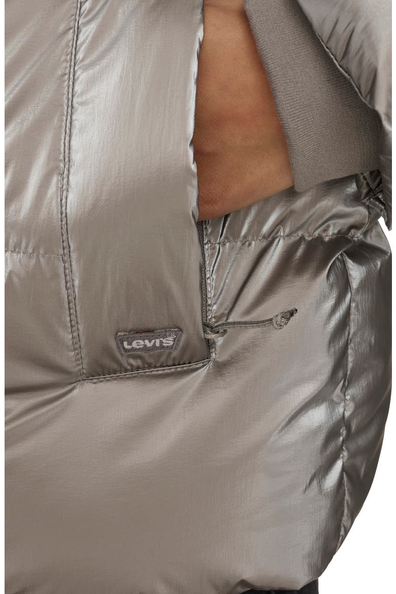 Hooded Quilted Puffer Jacket, Alternate, color, SILVER