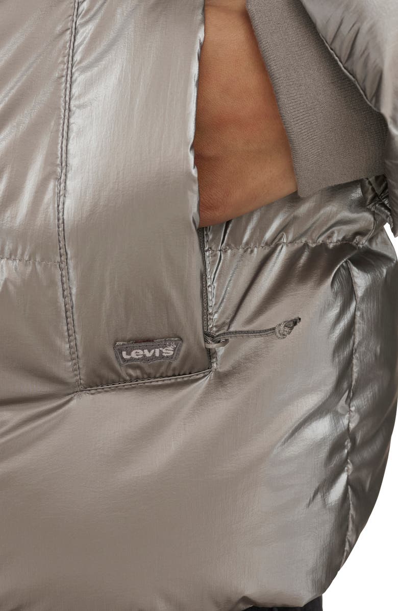 Levi's Hooded Quilted Puffer Jacket, Alternate, color, Silver