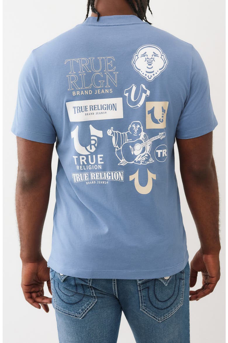 Mixed Logo Graphic T-Shirt, Alternate, color, CORONET BLUE