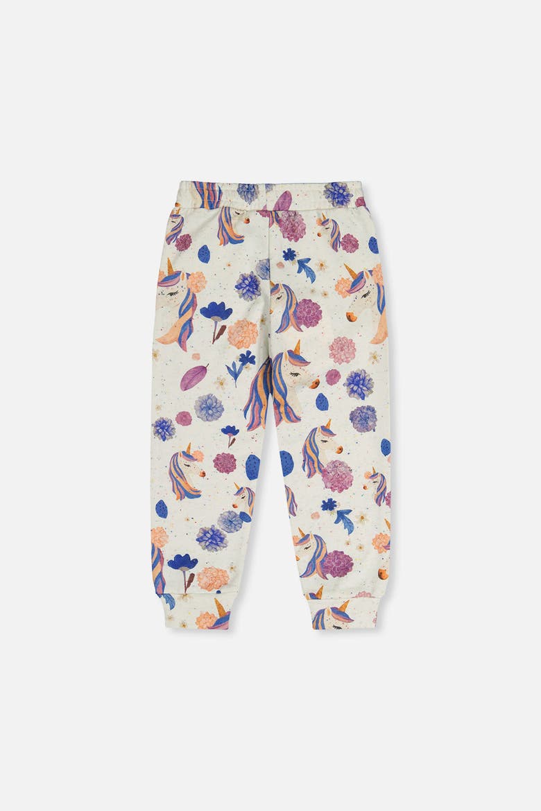 French Terry Side Pocket Sweatpants, Alternate, color, Beige Unicorn Print