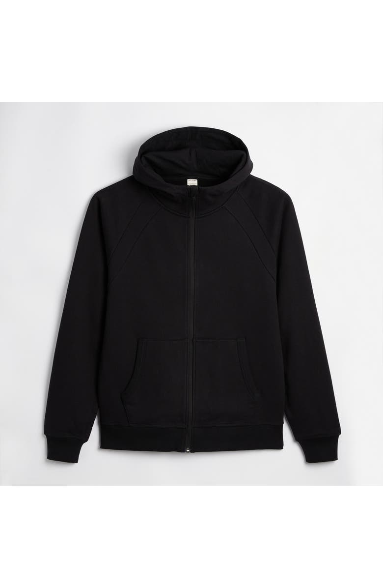 TomboyX French Terry Full Zip Hoodie, Alternate, color, Black