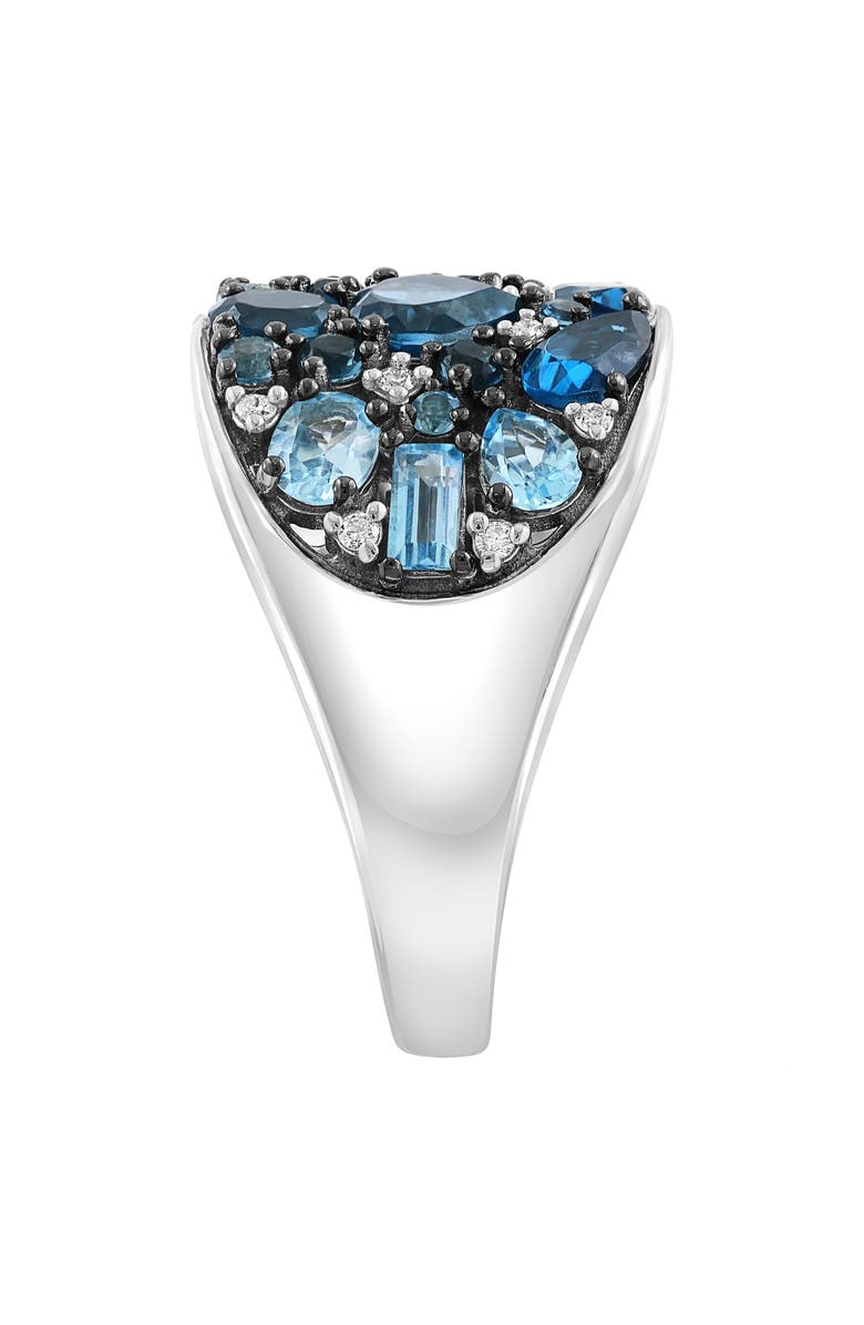 EFFY Sterling Silver Blue Topaz, London Blue Topaz & Diamond Ring, Alternate, color, Blue