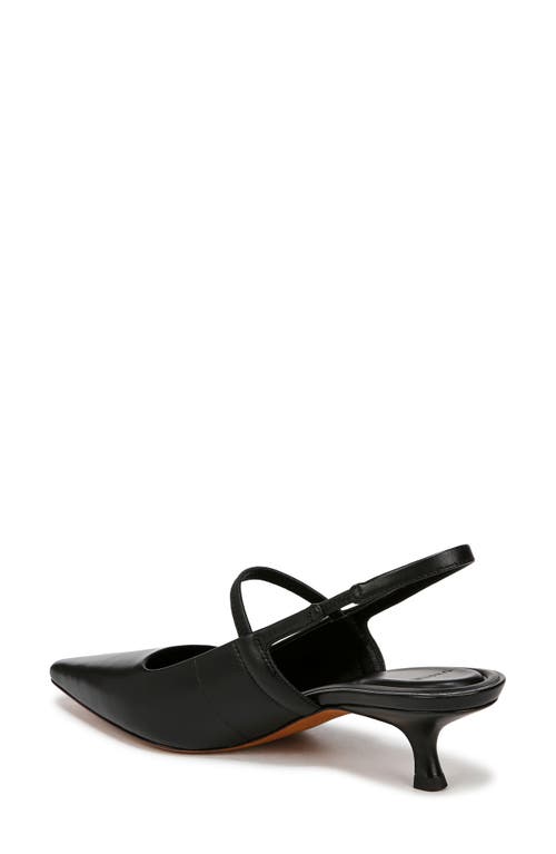 Vince Mesh Leather Kitten Slingback Pumps In Black