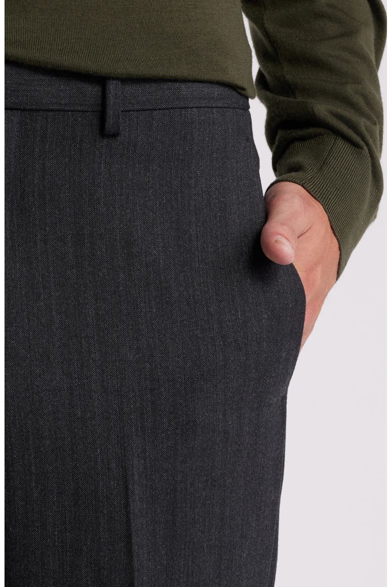 Mayer Herringbone Wool Blend Flannel Dress Pants, Alternate, color, CHARCOAL MULTI