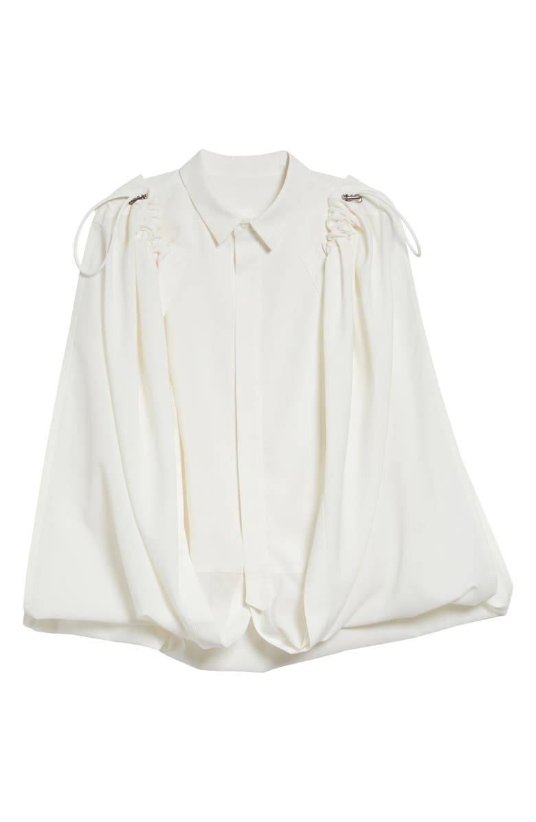 Sacai Suiting Button-Up Cape Shirt, Main, color, Off White