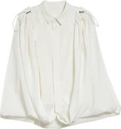 Sacai Suiting Button-Up Cape Shirt