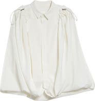Sacai Suiting Button-Up Cape Shirt