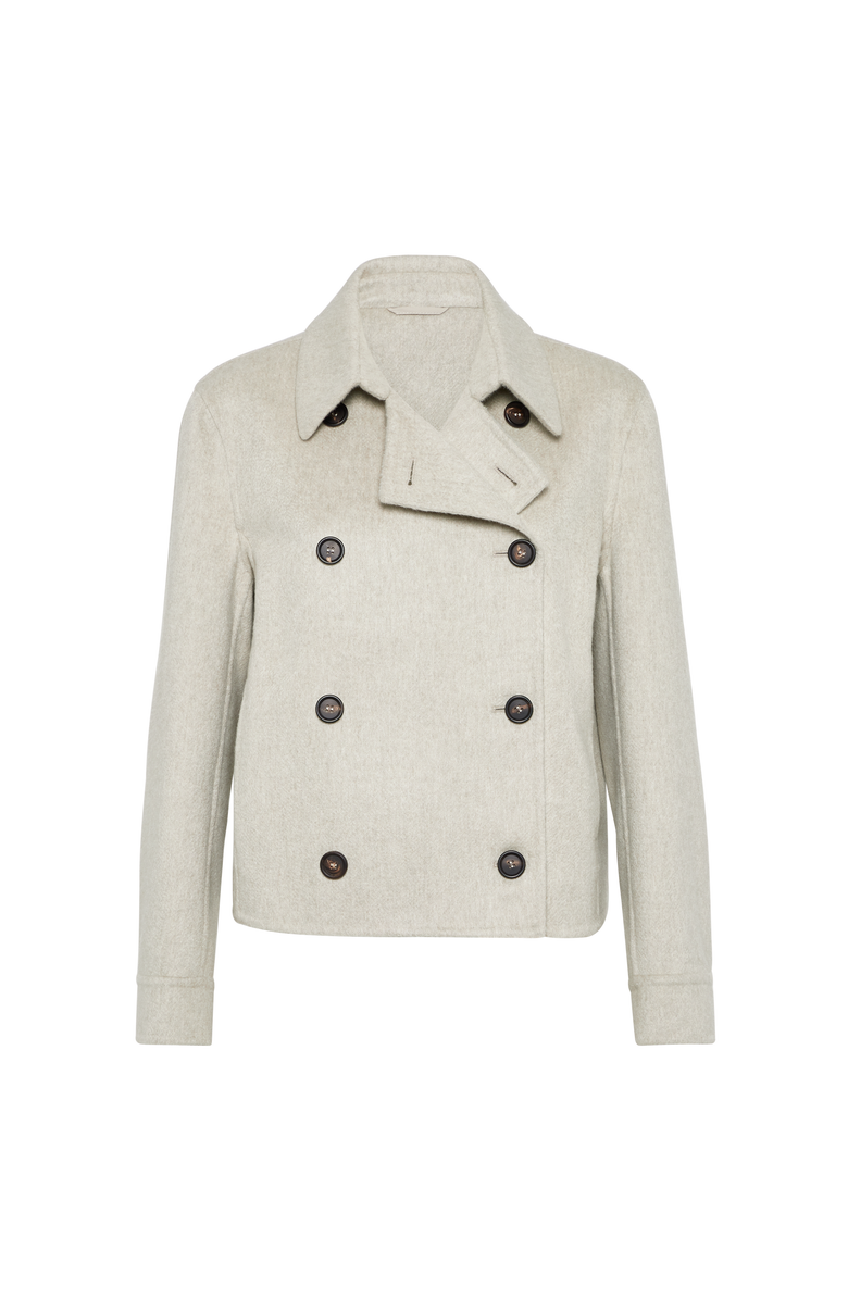 Brunello Cucinelli Hand-finished Caban jacket, Main, color, Cool Beige