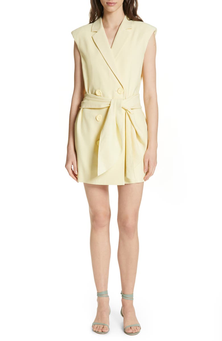 Tibi Tie Waist Blazer Dress, Main, color, 