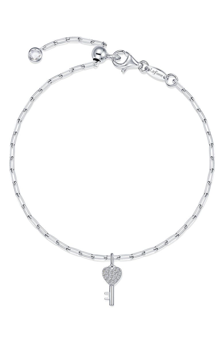 Lafonn Key to Forever Simulated Diamond Key Charm Bracelet, Main, color,