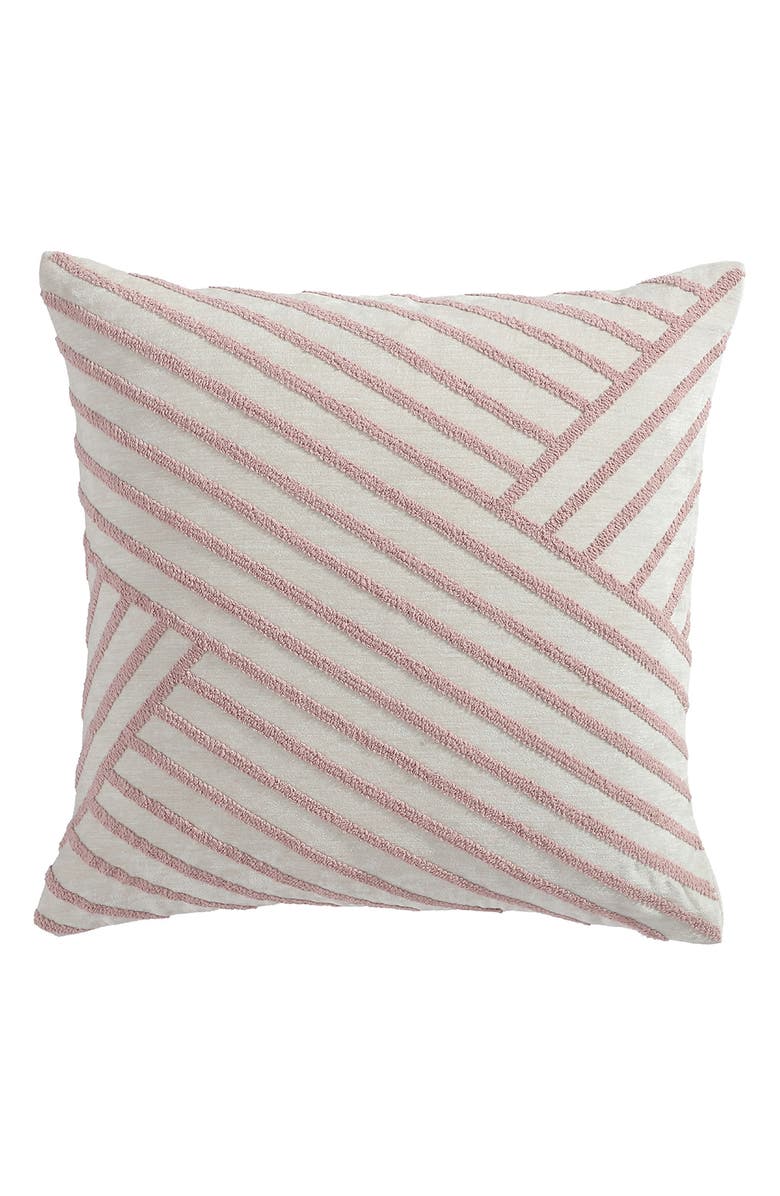 Tahari Asymmetrical Stripe Bouclé Accent Pillow, Alternate, color, Sepia-Rose
