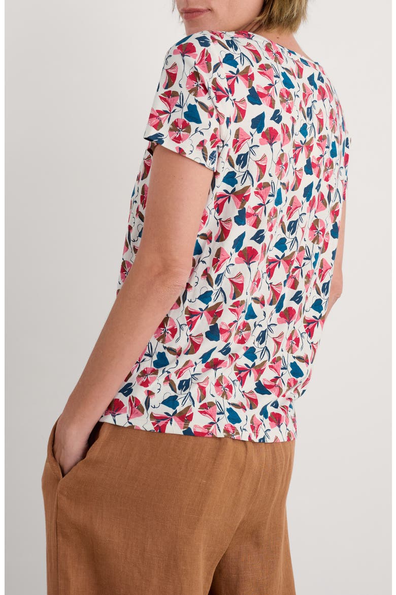 Appletree Keyhole T-Shirt, Alternate, color, PARASOL FLORAL CHALK