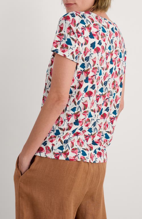 Seasalt Cornwall Appletree Keyhole T-shirt In Parasol Floral Chalk