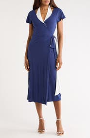 Diane von Furstenberg Kelly Short Sleeve Wrap Dress