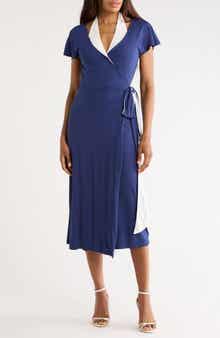 Diane von Furstenberg Kelly Short Sleeve Wrap Dress
