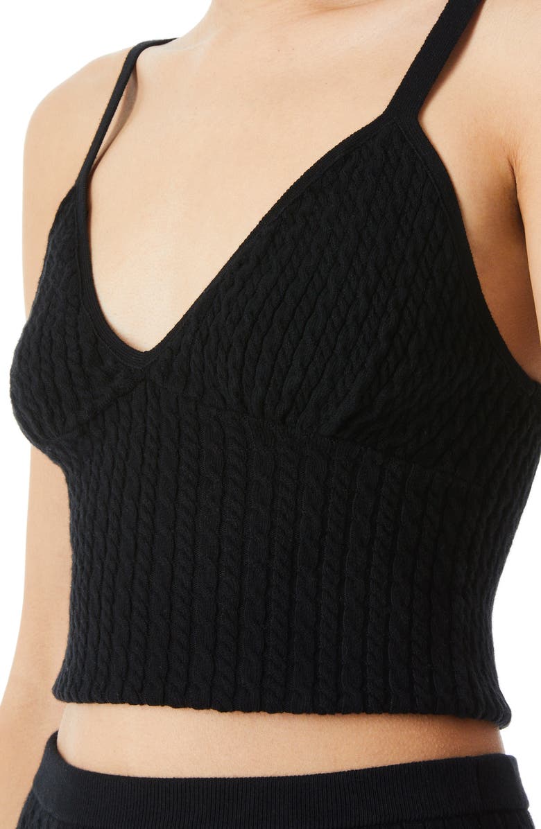 Alice + Olivia Kenna Cable Crop Cotton Sweater Tank, Alternate, color,