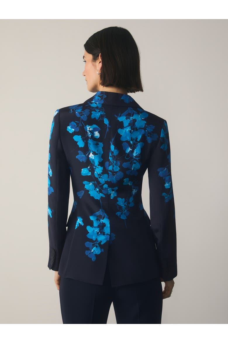 Knighton Silk Long Sleeve Blazer, Alternate, color, Navy
