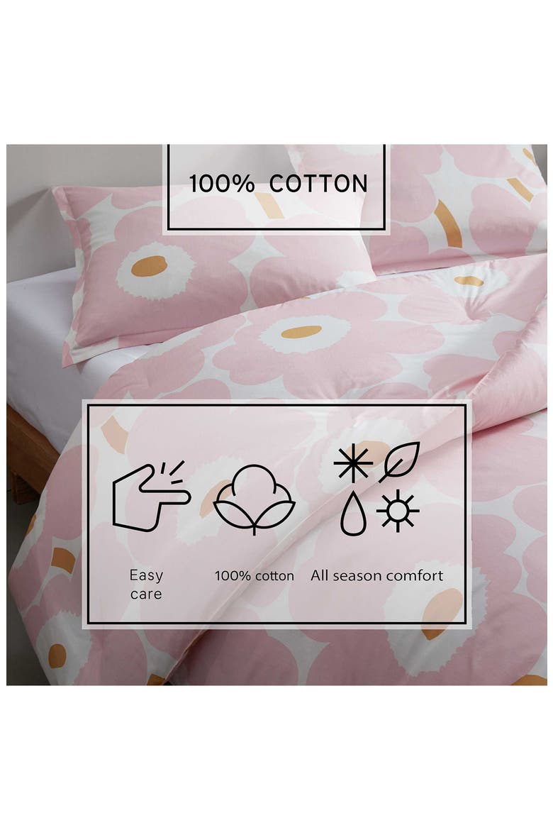 Unikko Cotton Percale Duvet Cover & Shams Set, Alternate, color, LIGHT PINK