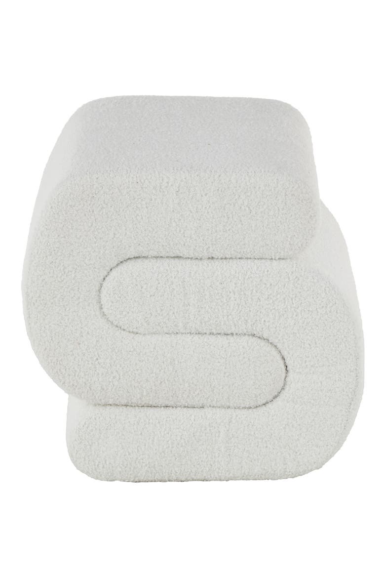 Sculptural Bouclé Ottoman, Alternate, color, WHITE
