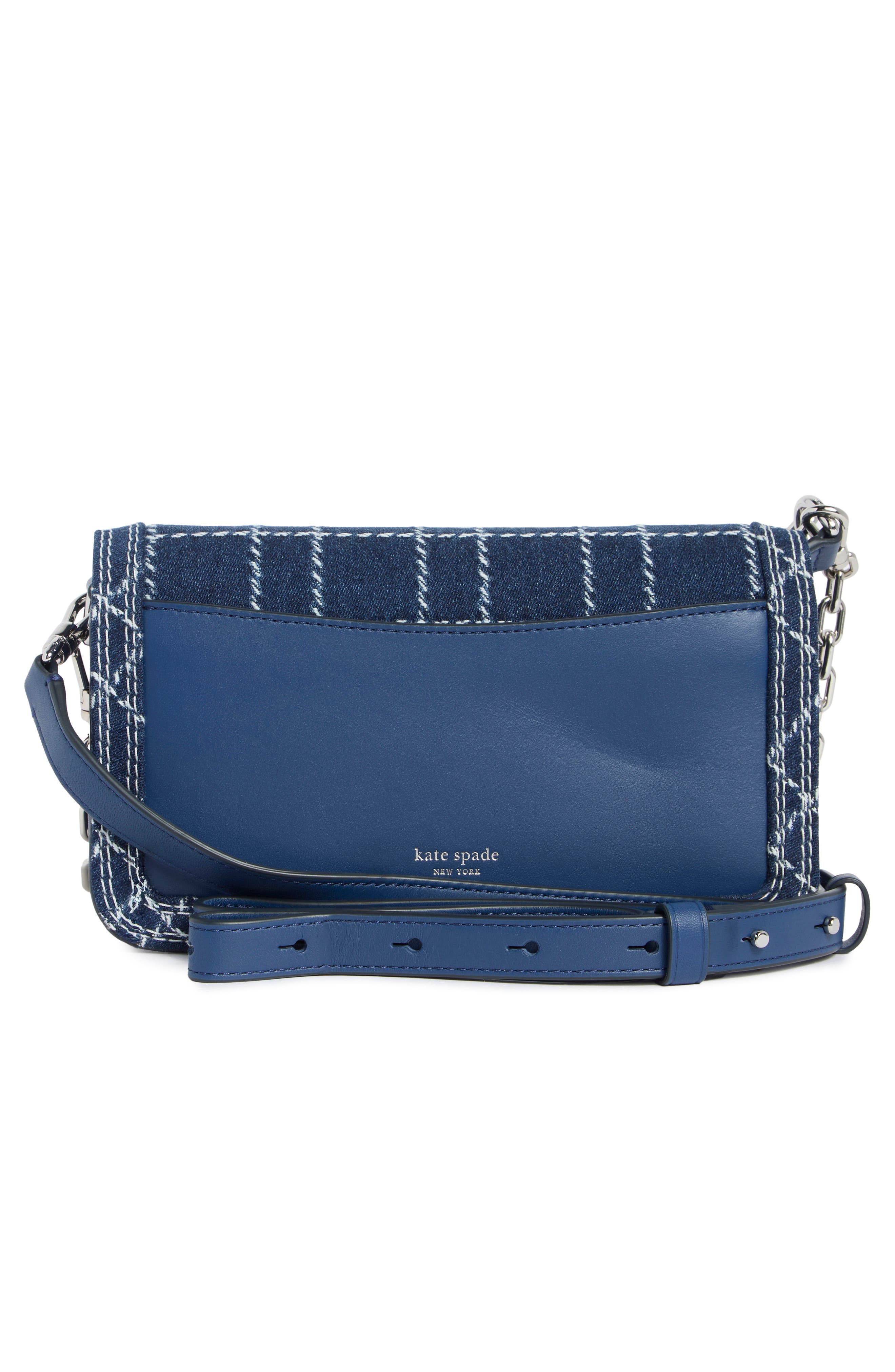 Kate Spade New York dakota denim check small crossbody bag, Alternate, color, 