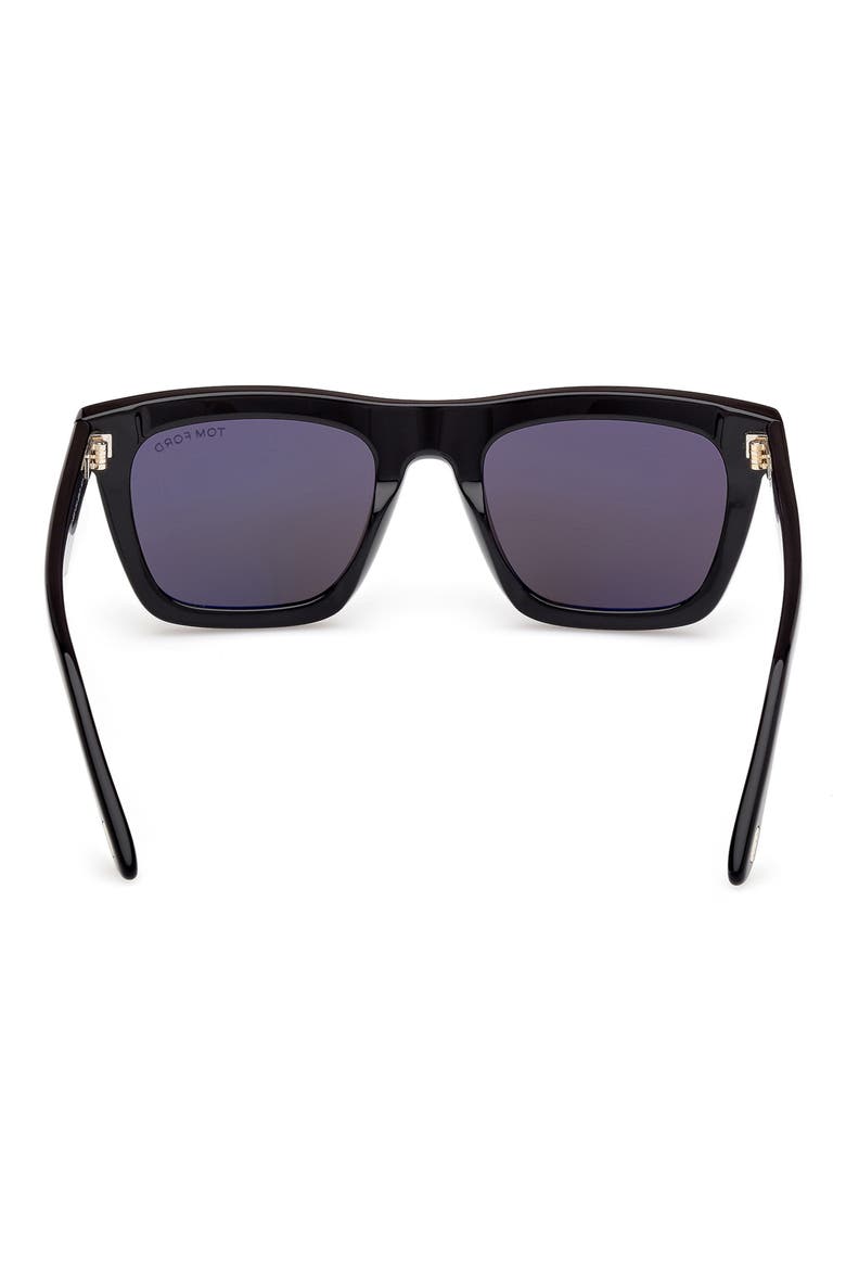 Lelio 53mm Square Sunglasses, Alternate, color, SHINY BLACK ECO / SMOKE LENSES