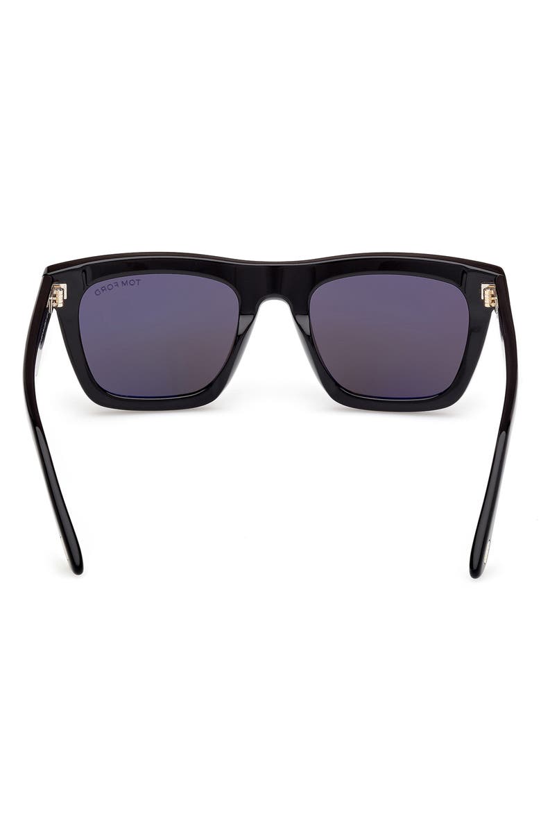 TOM FORD Lelio 53mm Square Sunglasses, Alternate, color, Shiny Black Eco / Smoke Lenses