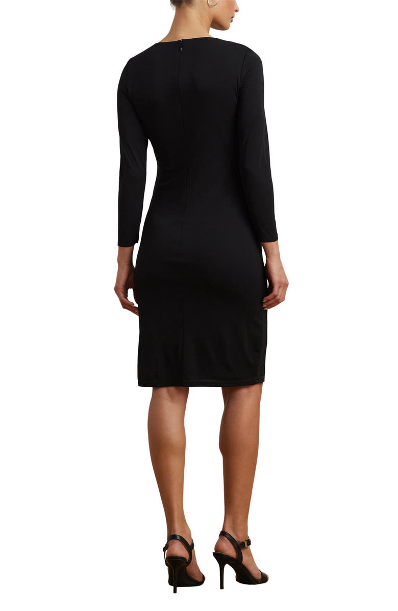 Ralph Lauren Long Sleeve Matte Jersey Dress, Alternate, color, Black