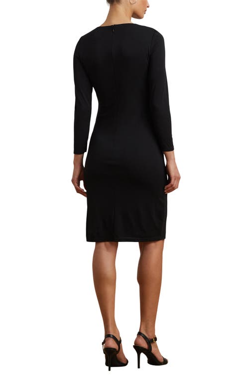 Ralph Lauren Long Sleeve Matte Jersey Dress In Black