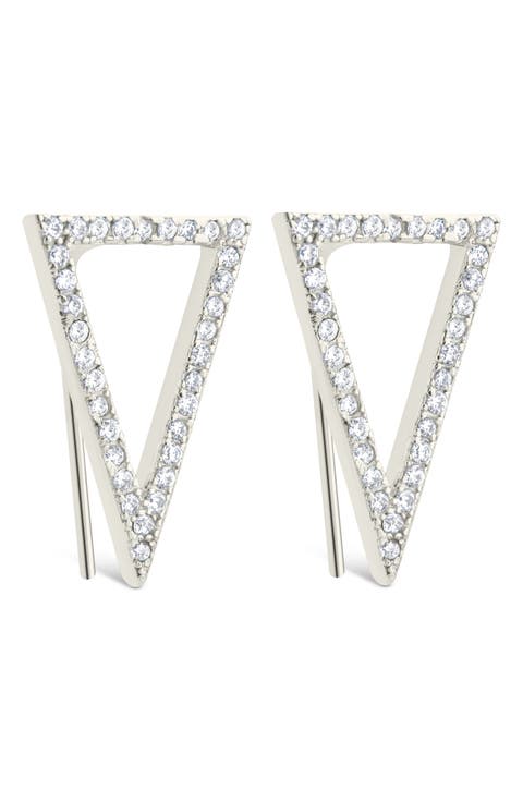 Janine Cubic Zirconia Geometric Threader Earrings