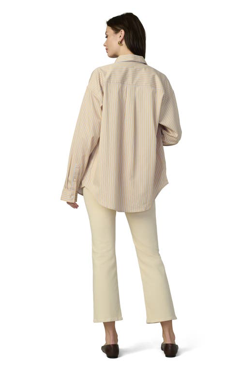 Joe's The Boyfriend Stripe Oversize Button-up Shirt In Almond/blue/white