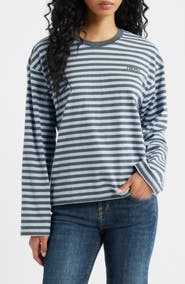 BDG Urban Outfitters Stripe Long Sleeve Boxy Cotton Top