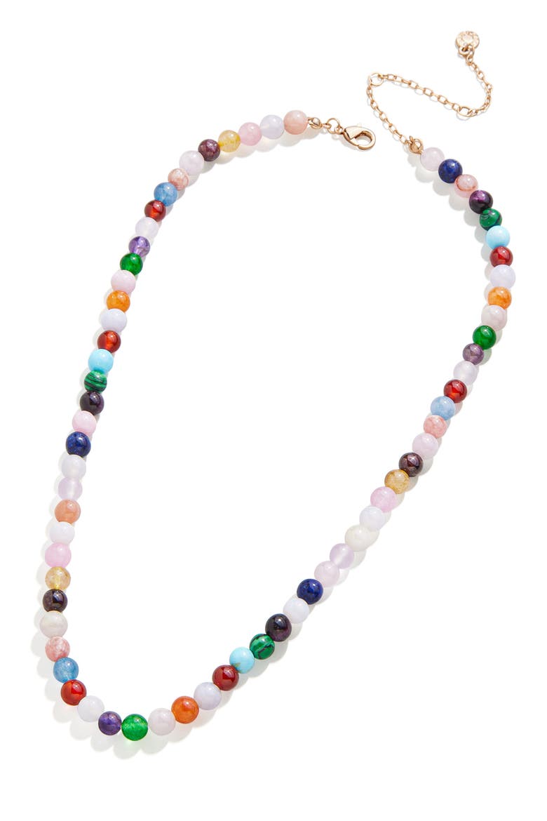 Semiprecious Stone Beaded Necklace, Alternate, color, WHITE MULTI