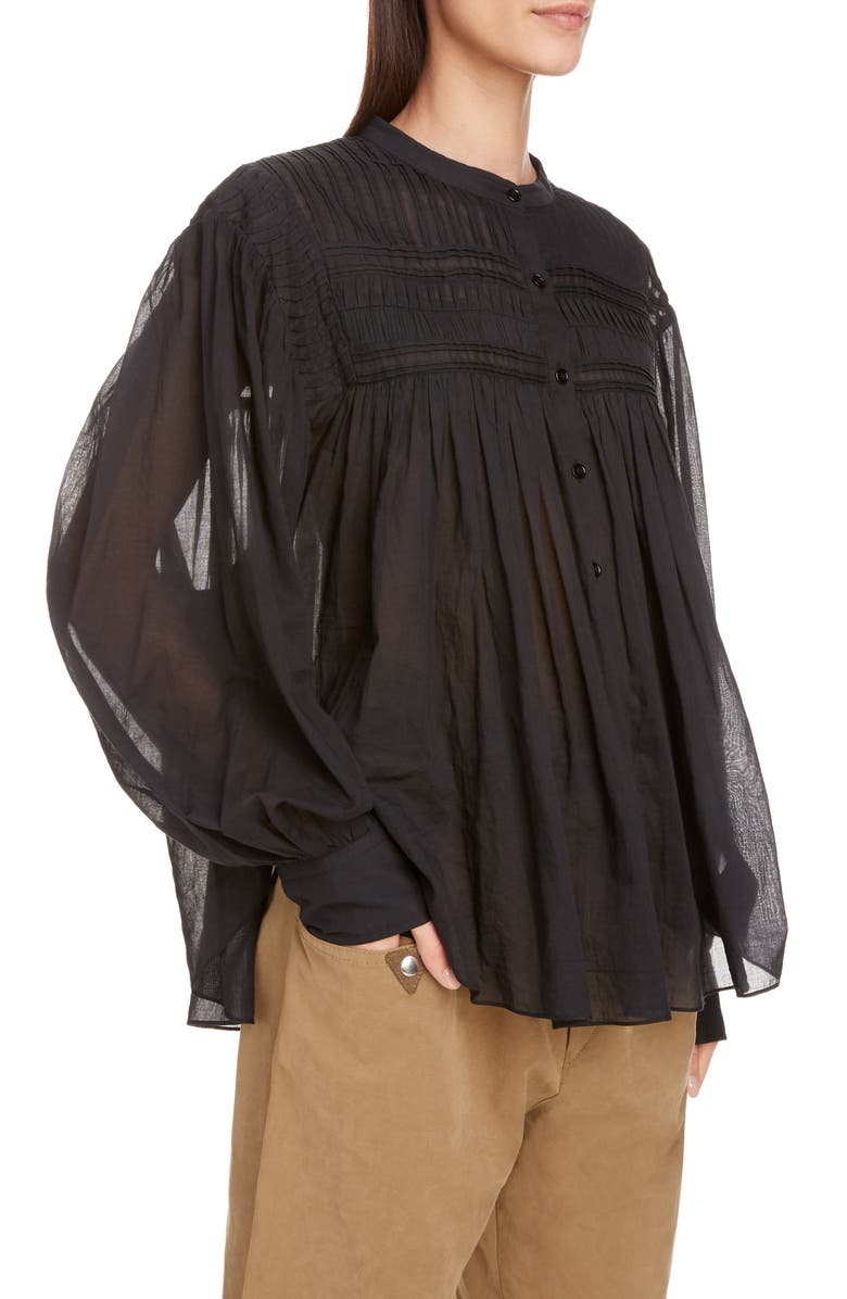 Isabel Marant Étoile Maria Plalia Pintuck Cotton Blouse, Alternate, color,
