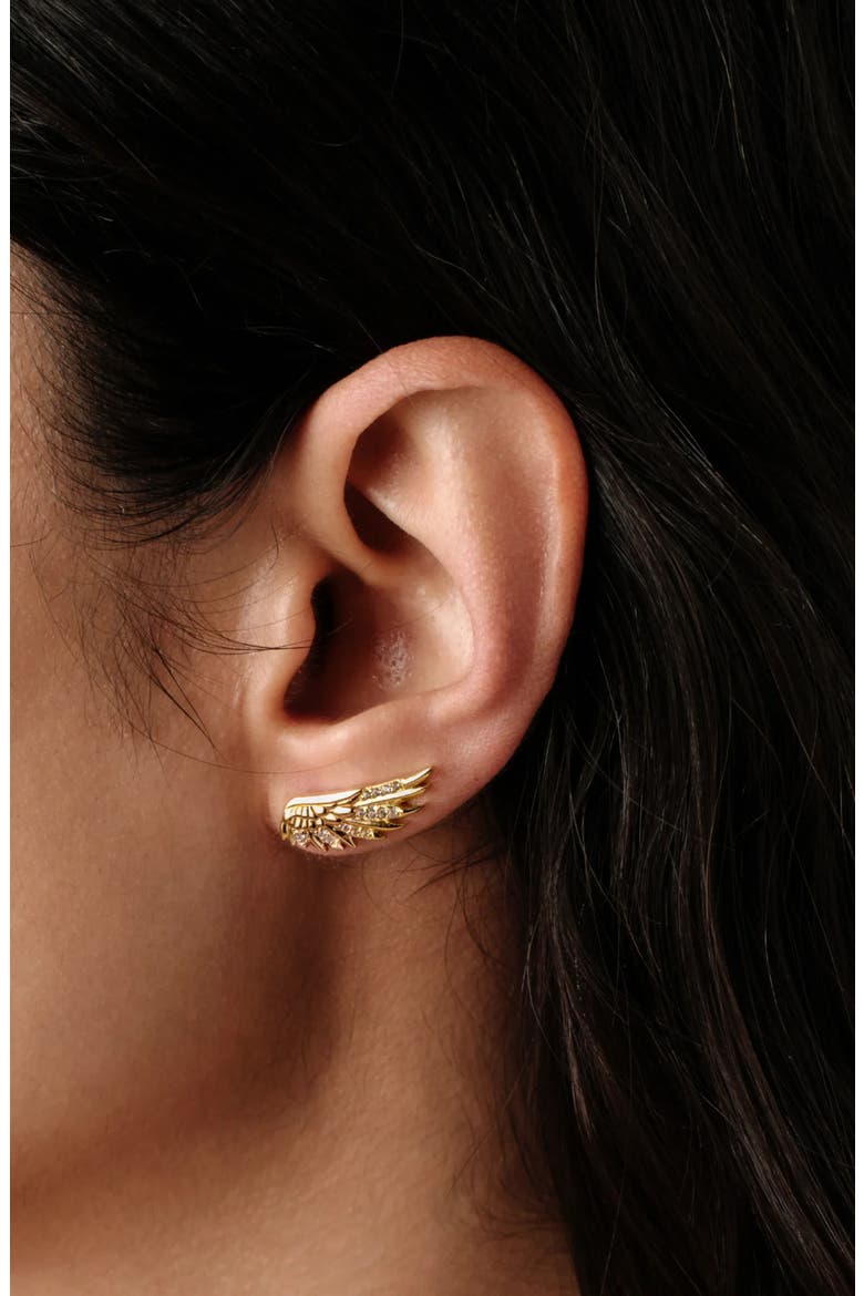 Sapphire Wing Ear Climbers, Alternate, color, 14K GOLD VERMEIL